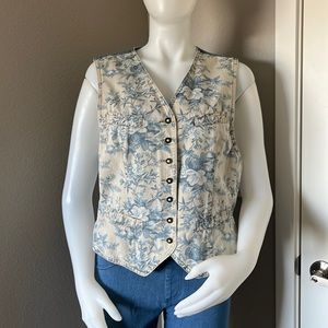 Lizwear Vintage Denim Floral Vest